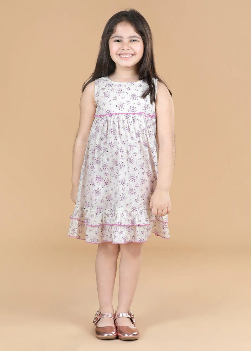 Creme Cotton Sofia Dress  Girls (6 Months -12 Yrs)