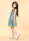 Gingham Multi Cotton Angrakha Dress Girls (6 Months -12 Yrs)