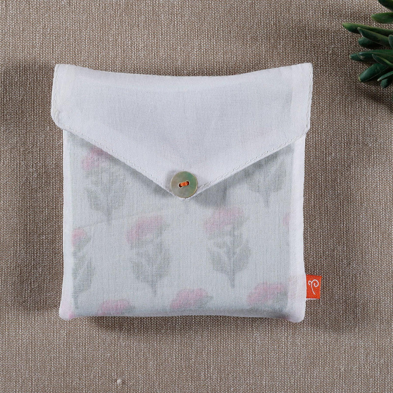 Flower Green Cotton Coaster (Set Of 4)
