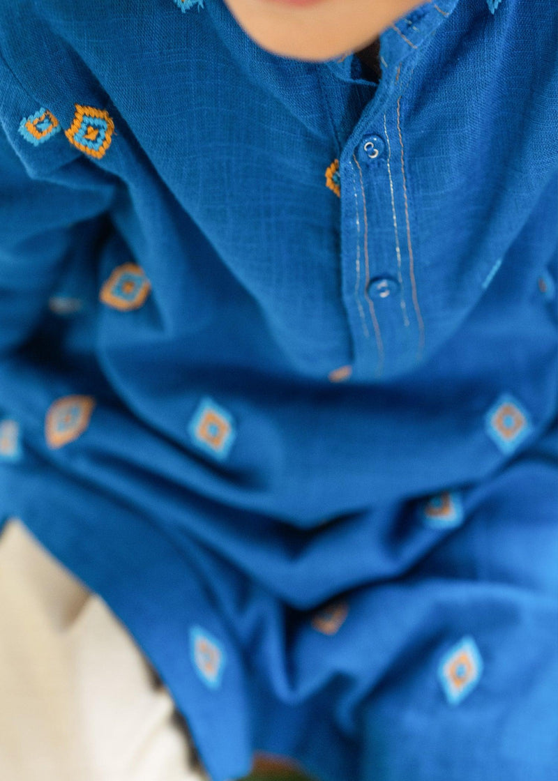 Utsav Blue Embroidered Kurta Boys (6 Months-14 Years)