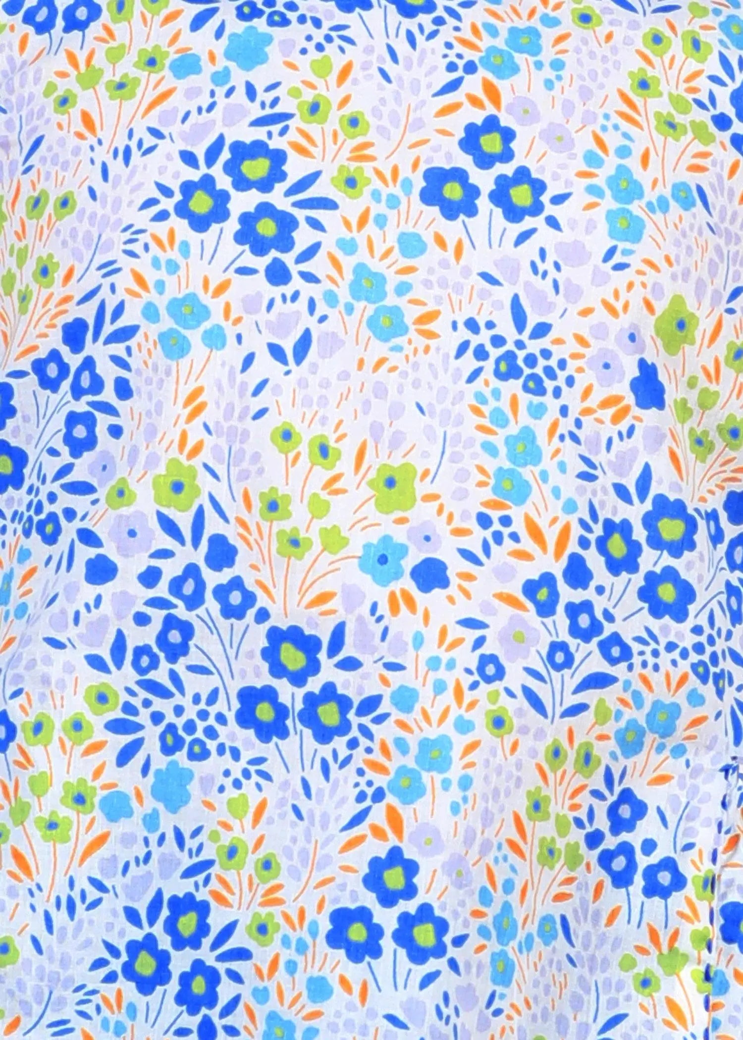 Flower Bed Blue Cotton Noor Top Girls  (2-12 Years)