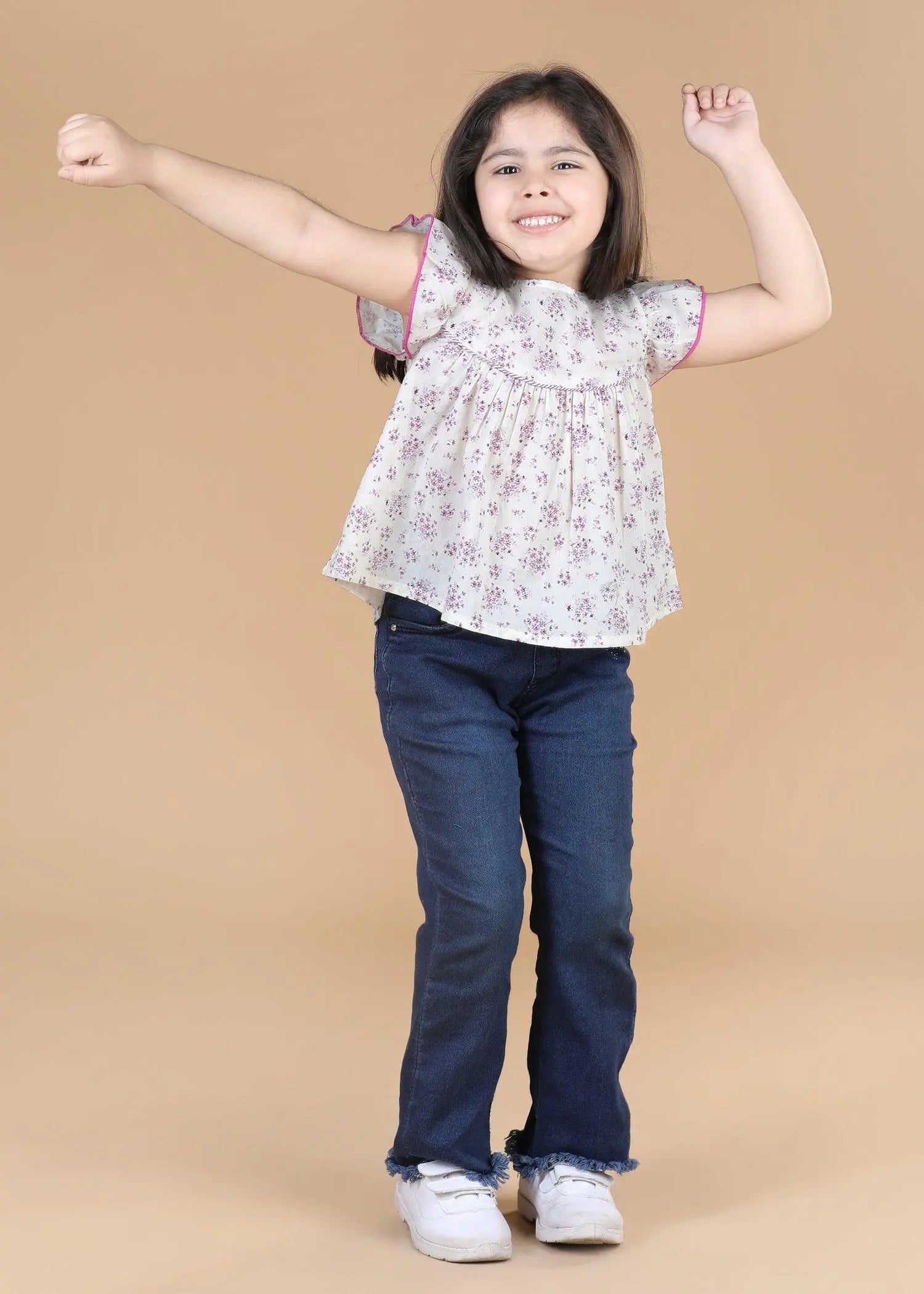 Creme Cotton Vrishti Top Girls (6 Months -12 Yrs)
