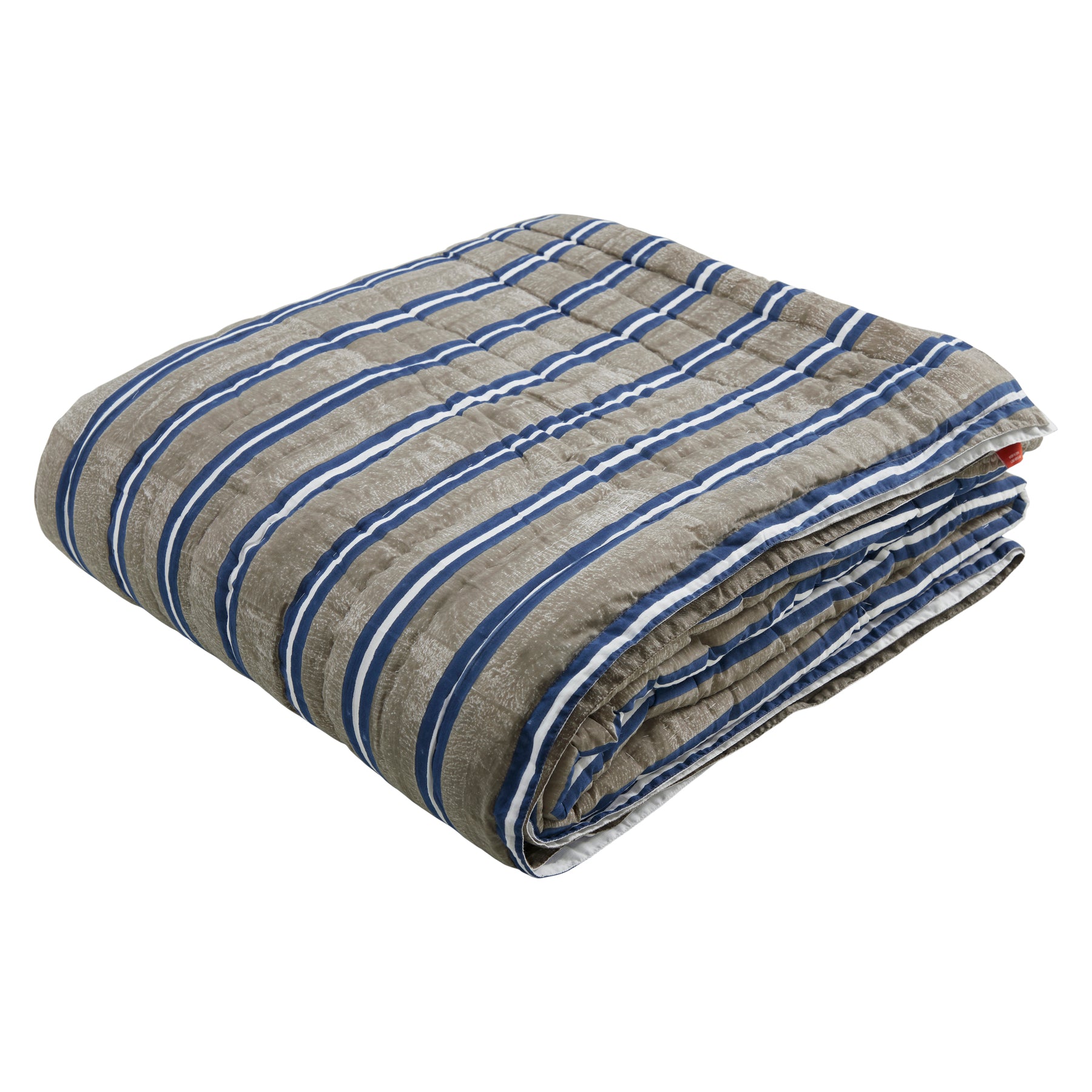 Stripes Cotton Quilt-Grey