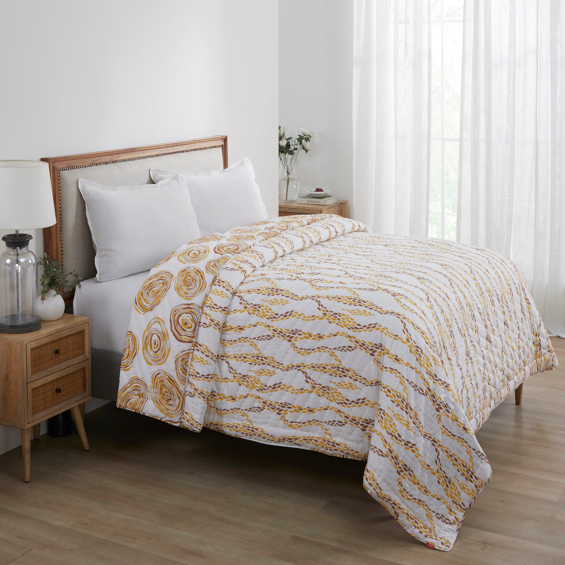 Agate Cotton Quilt - Mustard