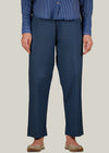 Navy Blue Regular Cotton Tapered Pant
