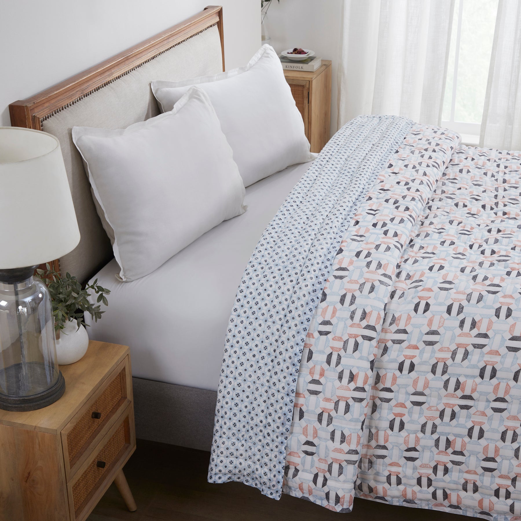 Circles Abstract Cotton Quilt-Orange