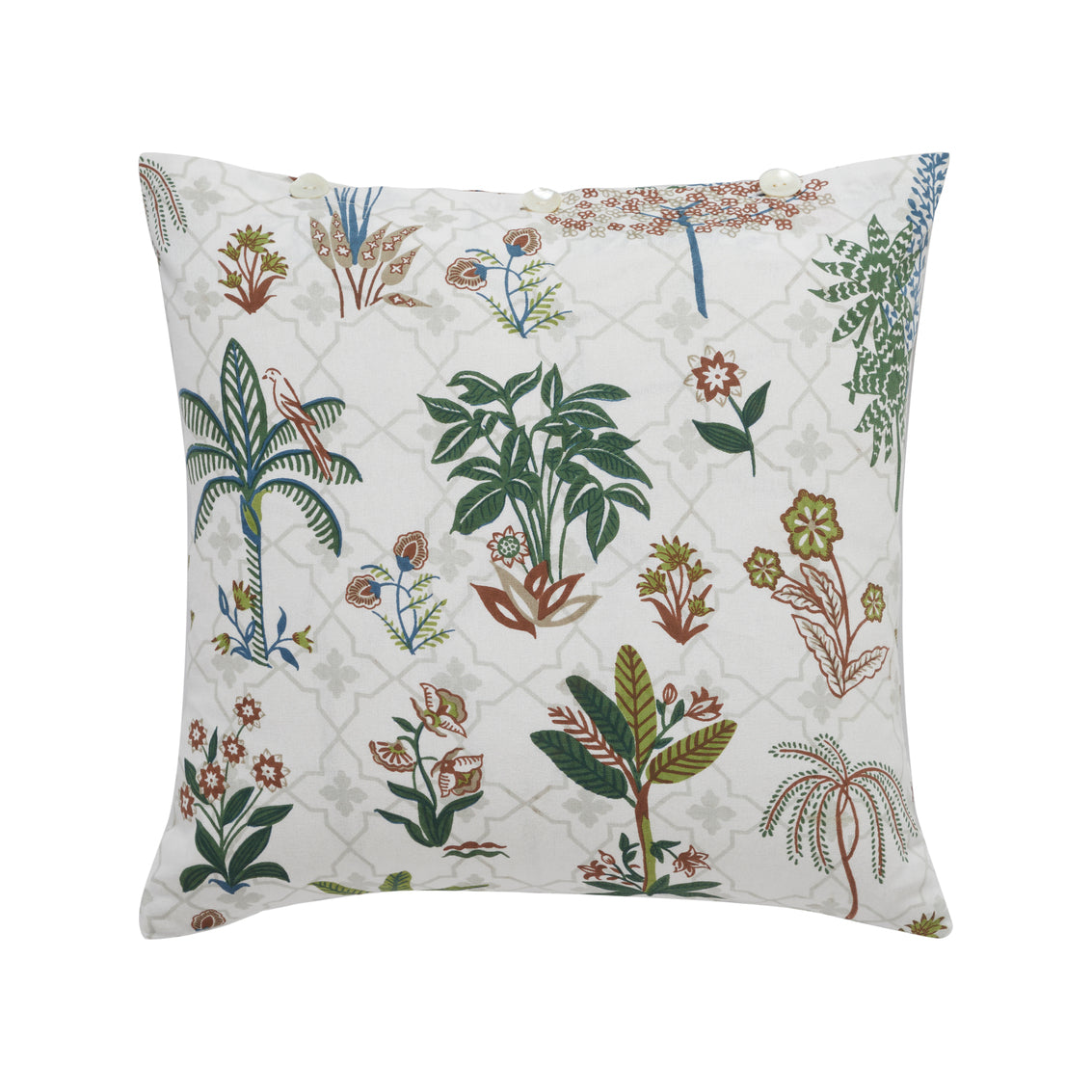 Herbaceous Garden Cotton Cushion Cover-Green