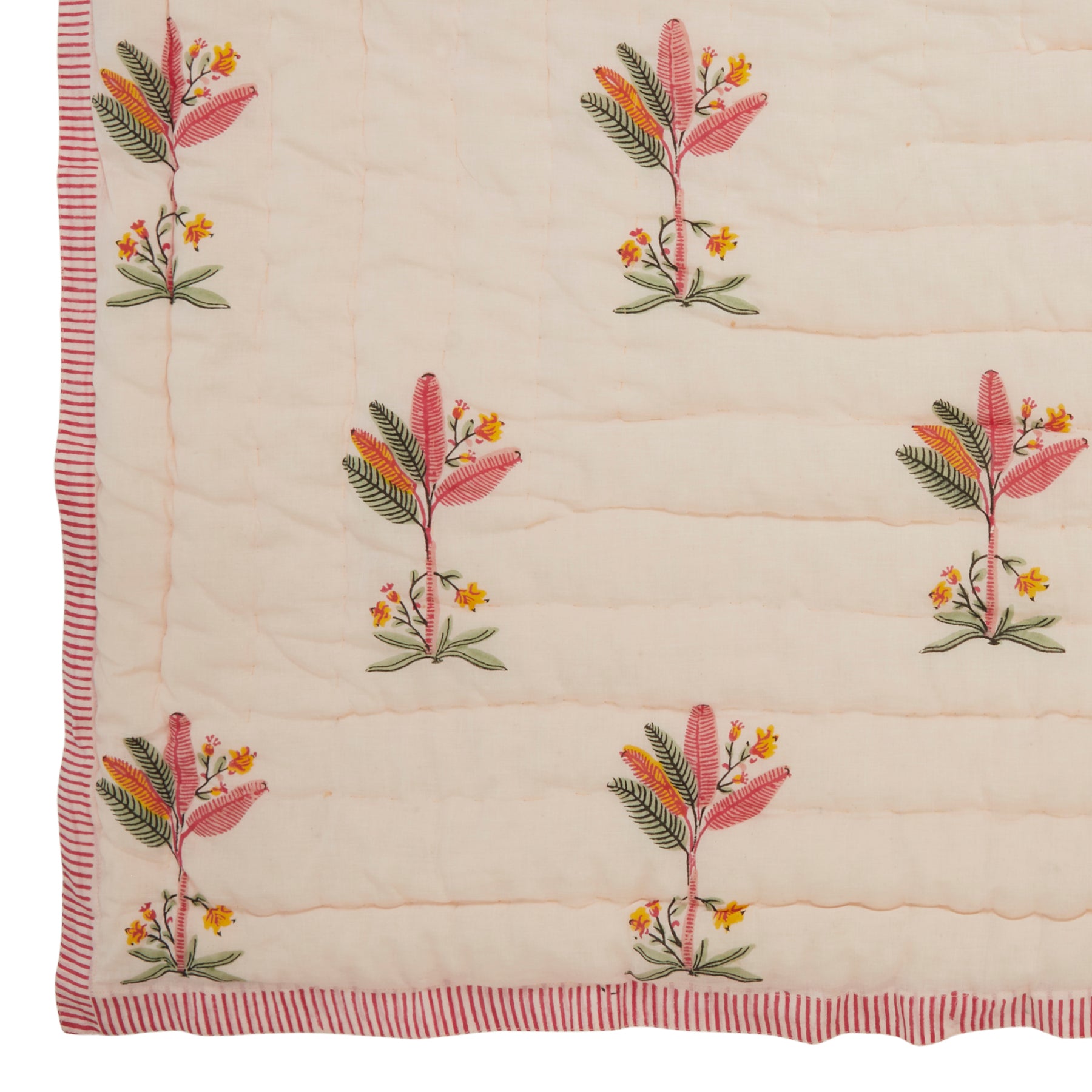 Palm Tree Extra Cotton Quilt-Pink