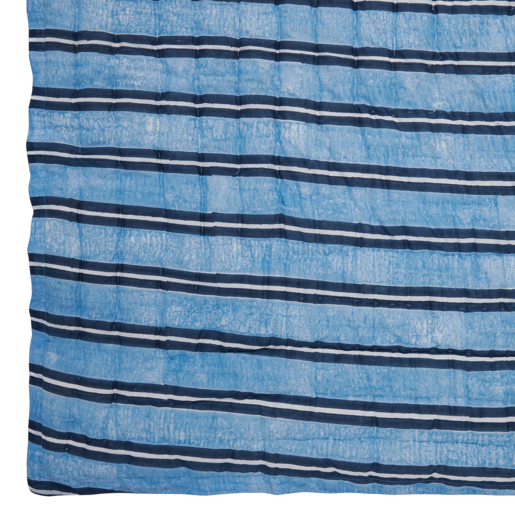 Stripes Cotton Quilt-Blue