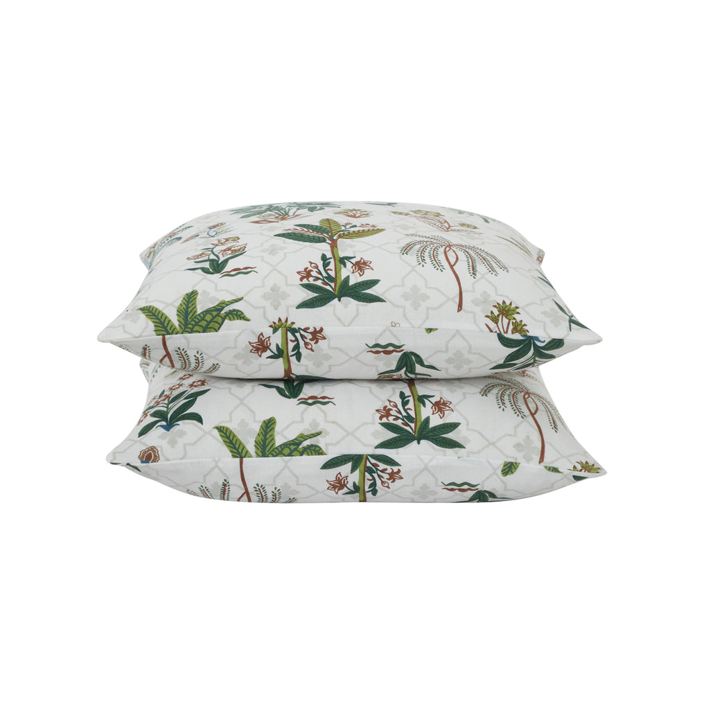 Herbaceous Garden Cotton Cushion Cover-Green