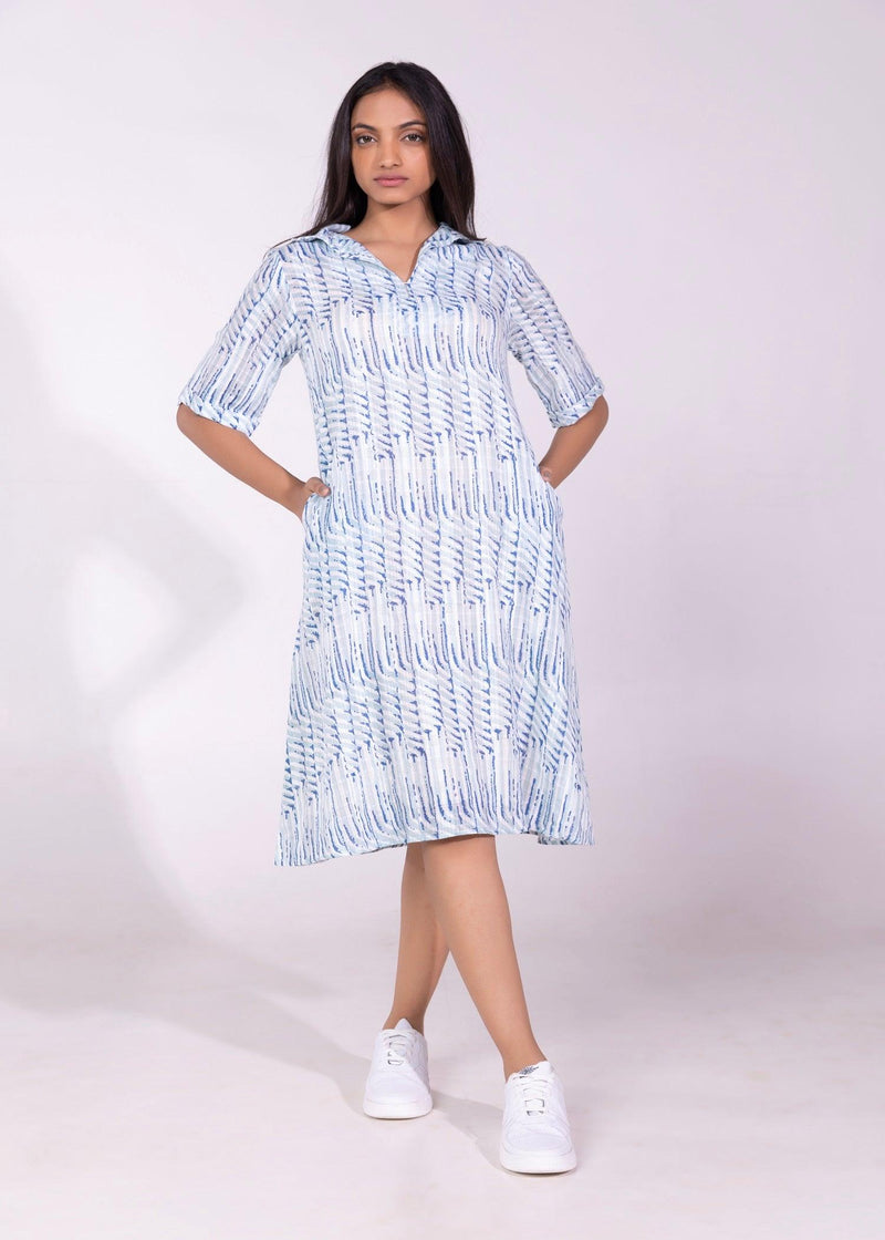 Mist Green Flared Cotton Nargis Kurta Dress