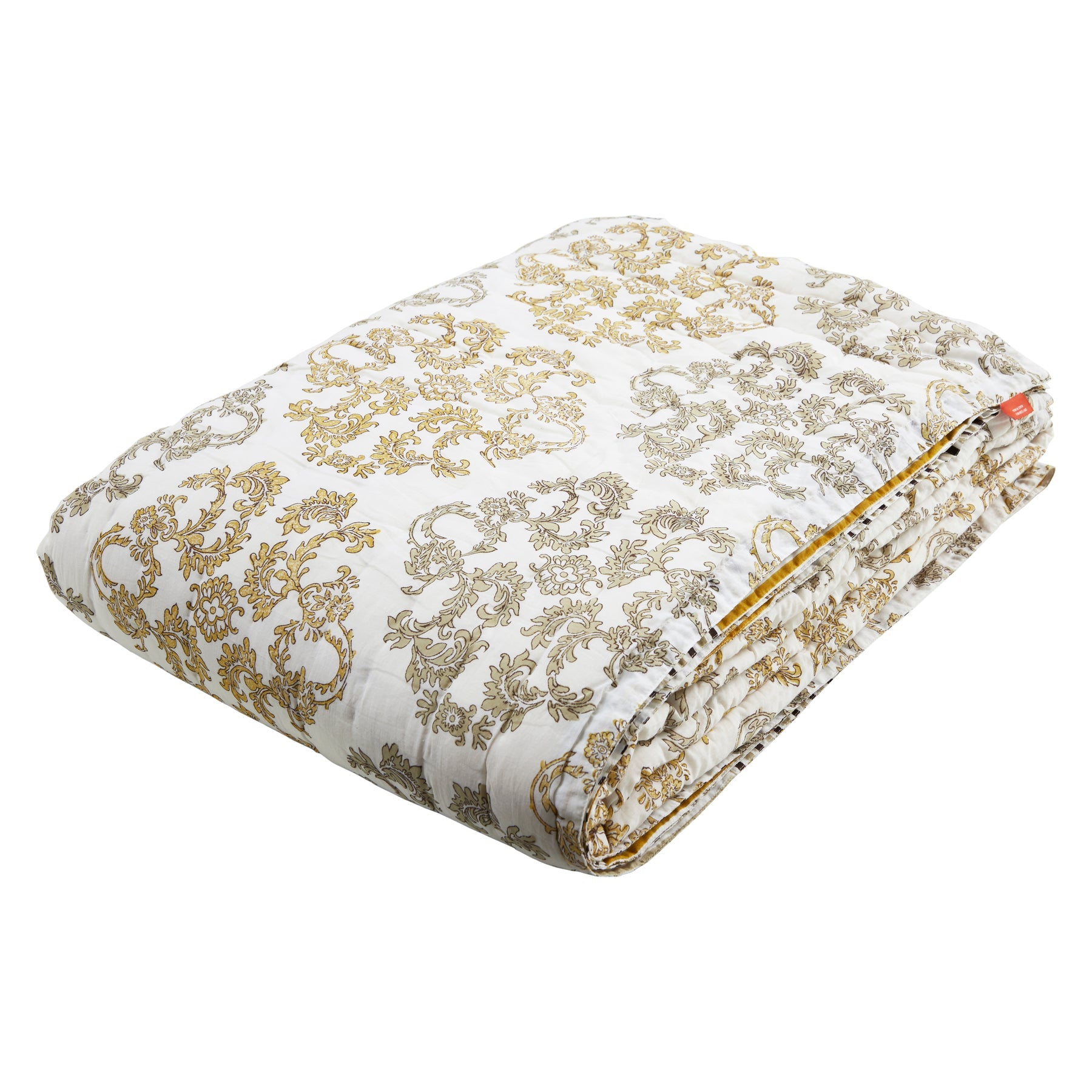 Persian Stripe Extra Cotton Quilt-Mustard Brown
