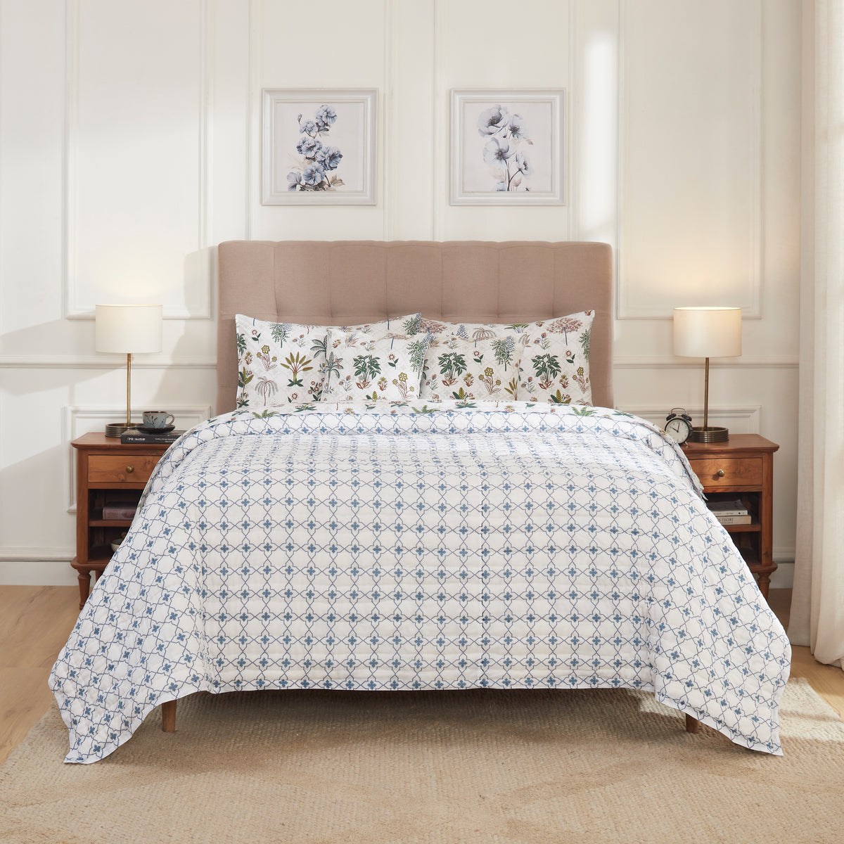 Herbaceous Garden Cotton Quilt-Green