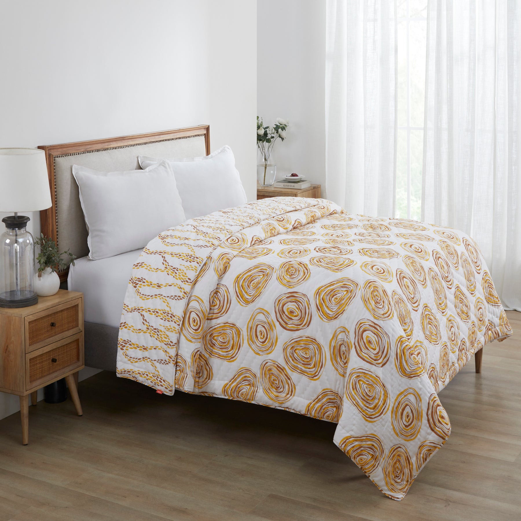 Agate Cotton Quilt - Mustard