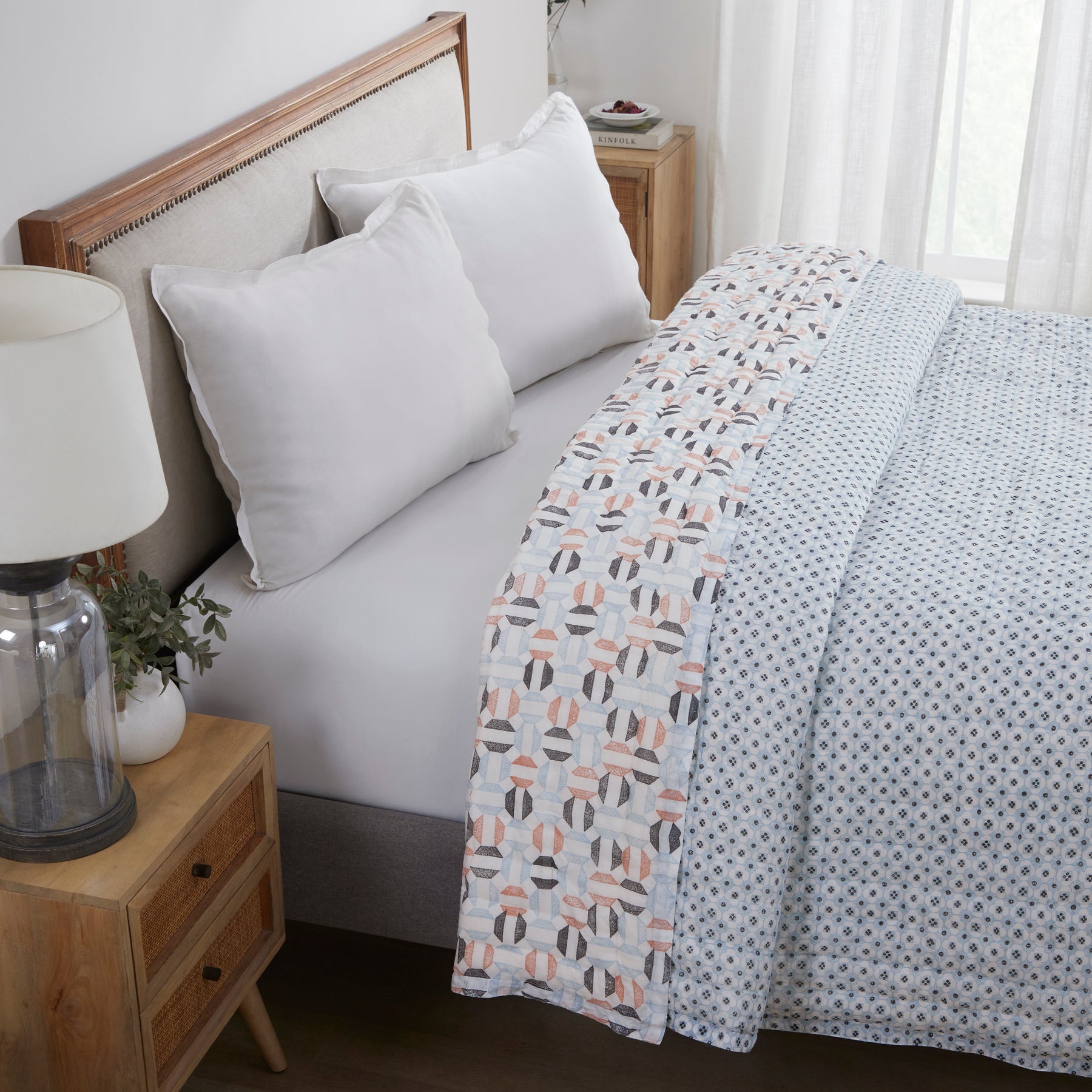 Circles Abstract Cotton Quilt-Orange