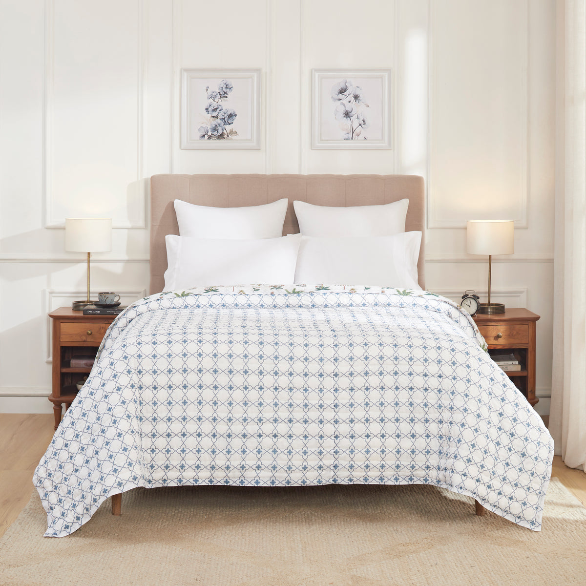 Herbaceous Garden Cotton Quilt-Green