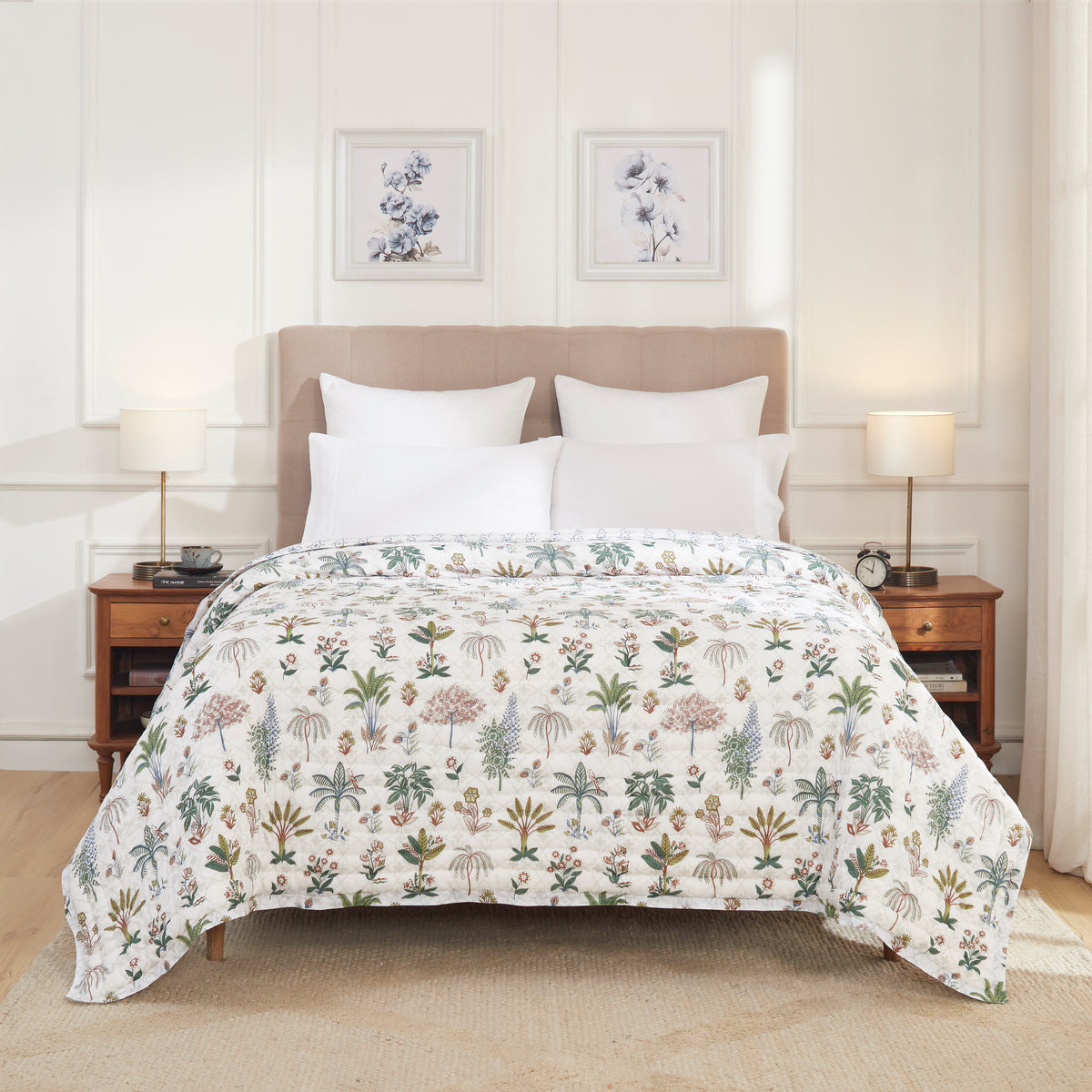 Herbaceous Garden Cotton Quilt-Green