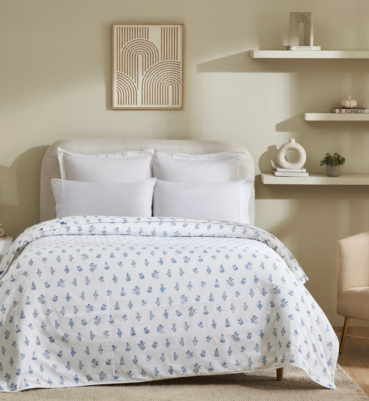 Flax Linen Cotton Dohar – Blue/Grey