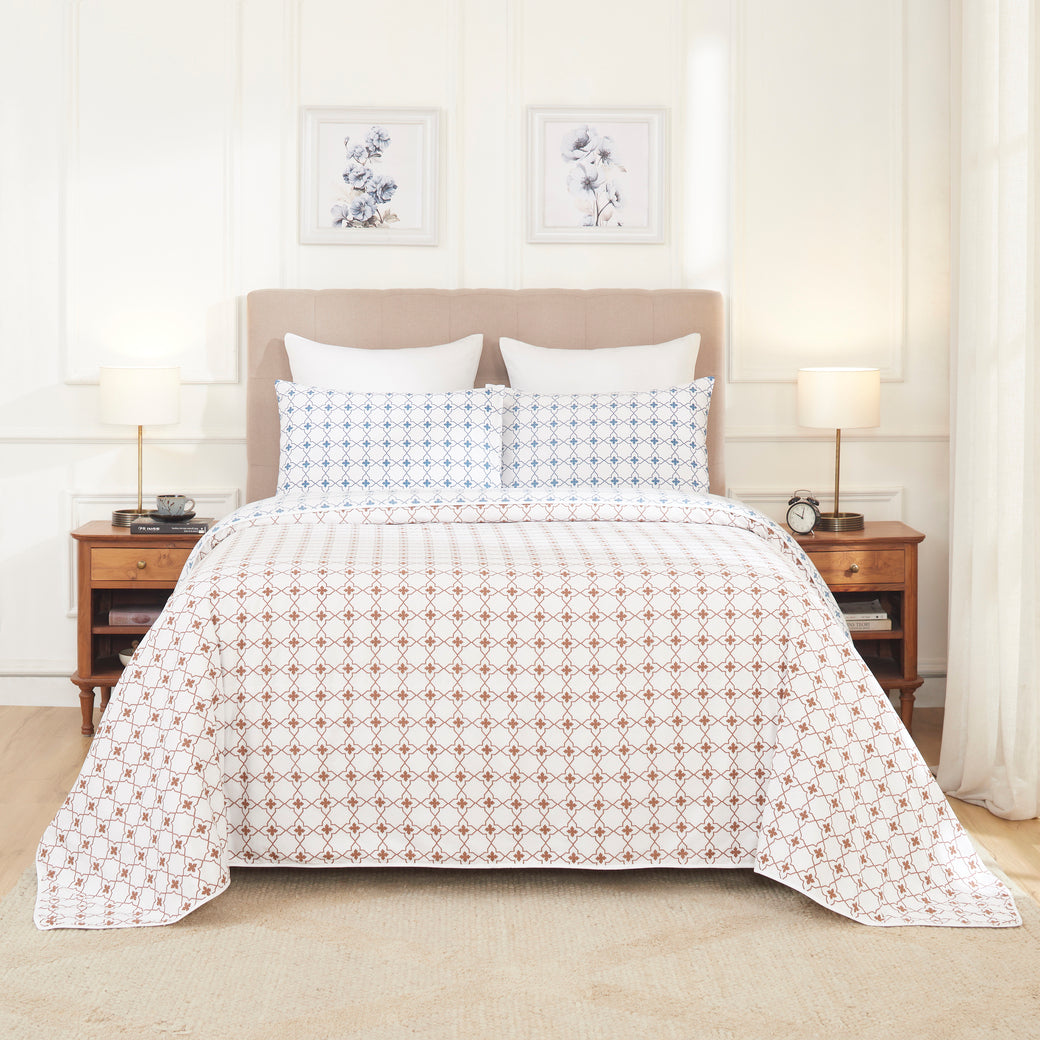 Herbaceous Garden Cotton Dohar-Brown & Blue