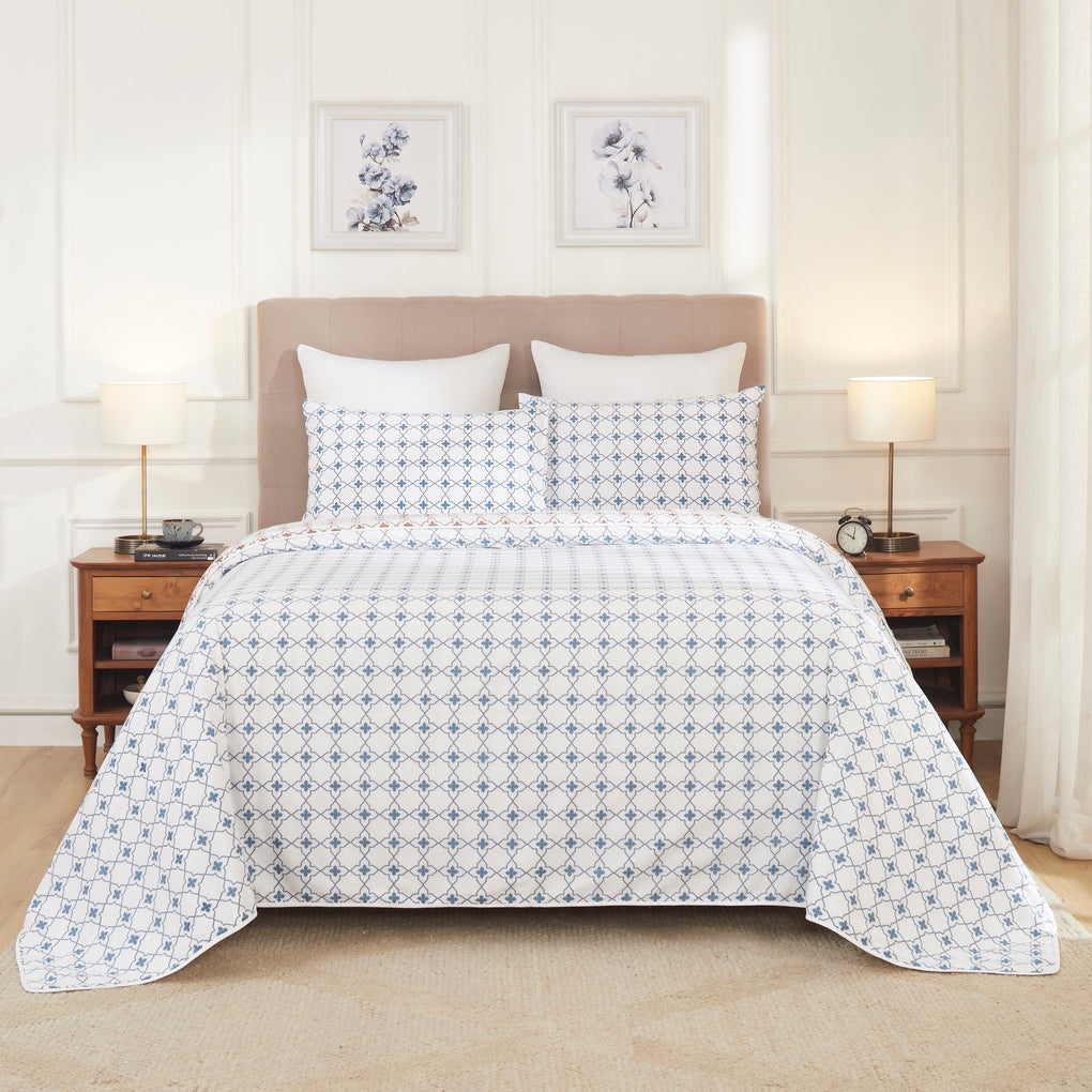 Herbaceous Garden Cotton Dohar-Brown & Blue