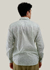 White & Grey Regular Cotton Full Sleeve Shirt
