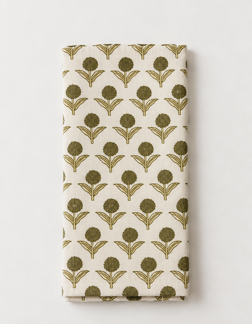 Bloom Bud Green Napkin – Set of 6