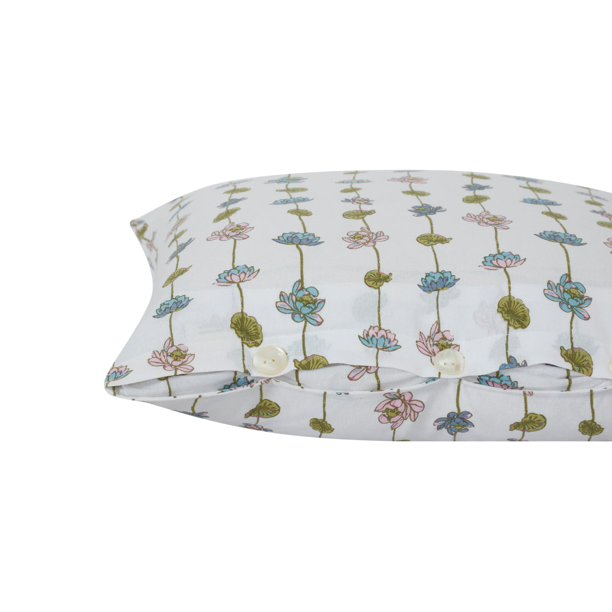 Pond of Lotus Cotton Cushion Cover – Purple/Blue