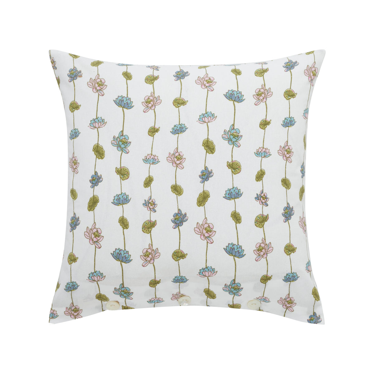 Pond of Lotus Cotton Cushion Cover – Purple/Blue