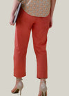 Rust Red Regular Cotton Tapered Pant