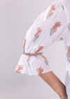 V-Neck Gather Top with Puff Sleeve