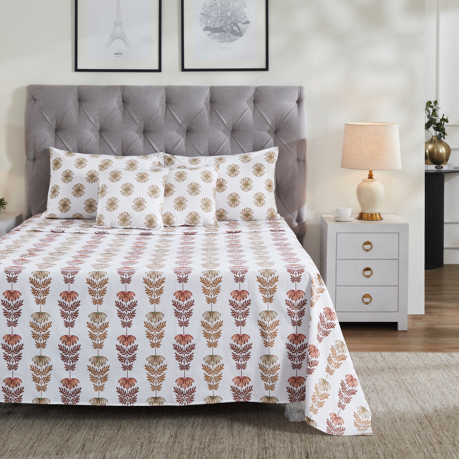 Luna Cotton Bedcover-Brown