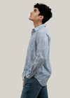 Blue Regular Cotton Full Sleeve Shirt