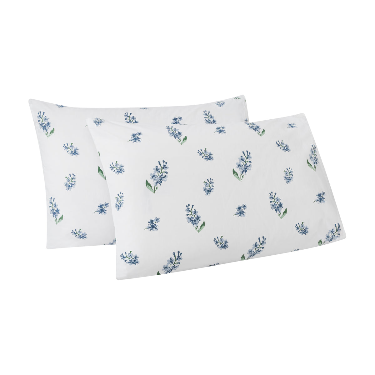 Hyderangeas Cotton Pillow Cover – Blue/Green