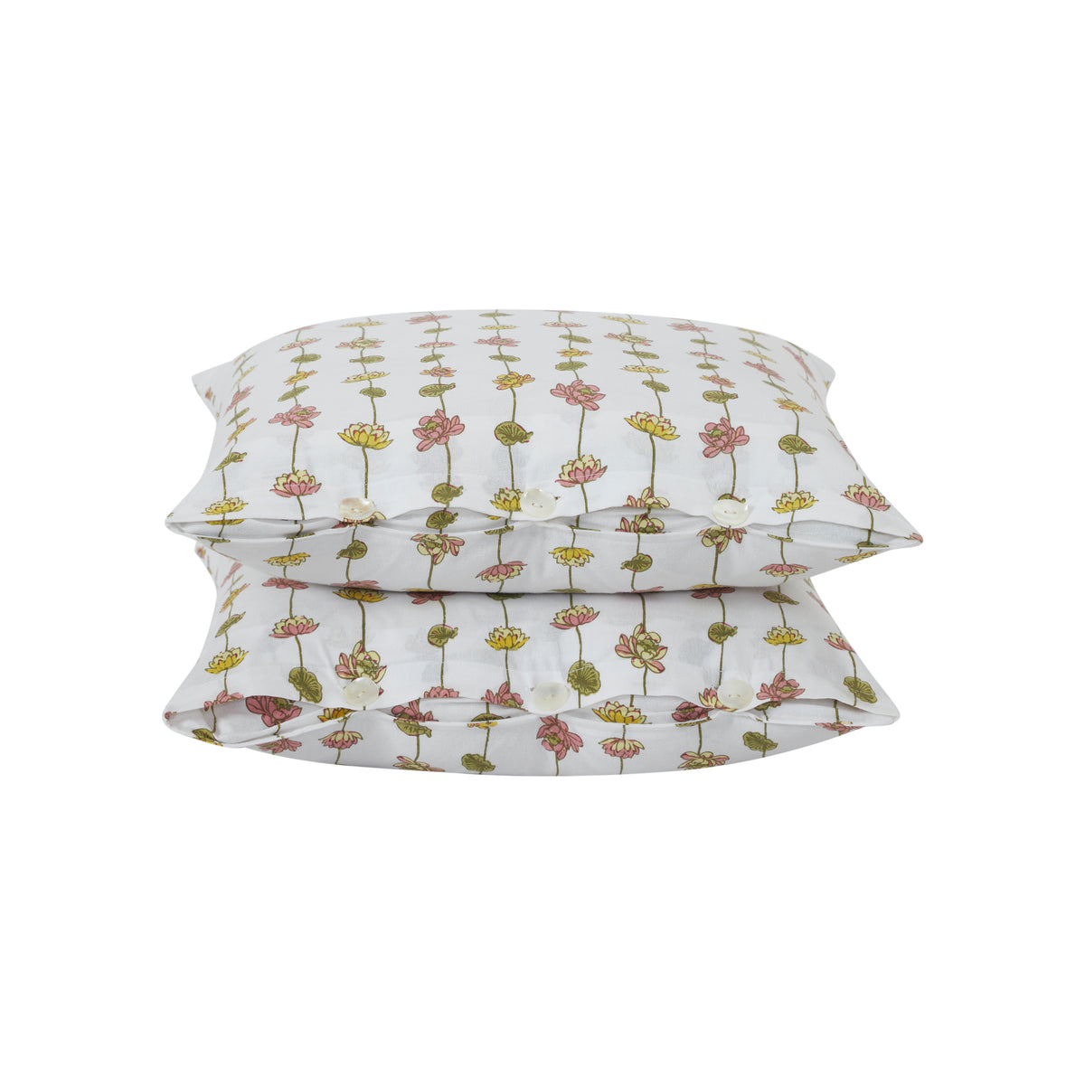 Pond of Lotus Cotton Cushion Cover – Yellow/Green