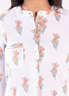 White & Dusty Orange Regular Cotton Kareeno Kurta