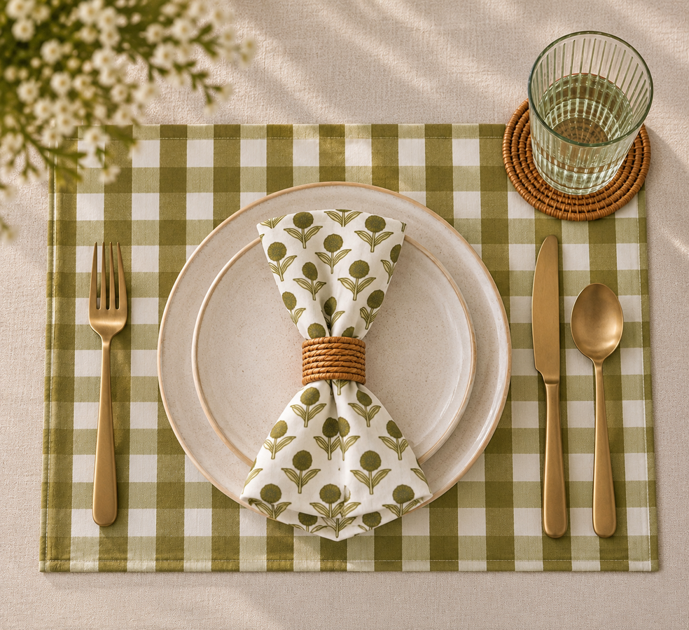 Bloom Bud Green Napkin – Set of 6