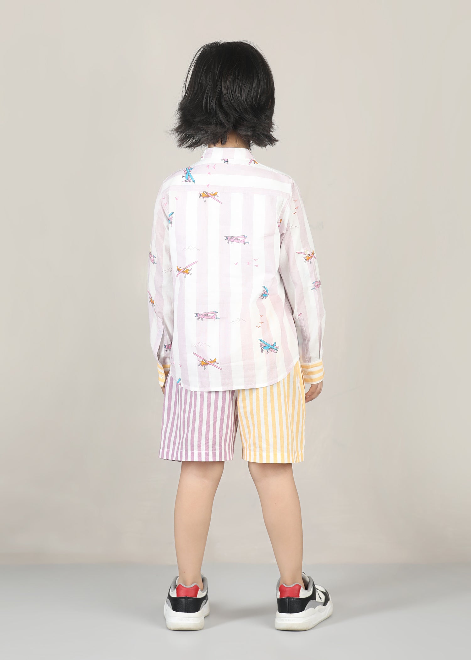 Heli Cotton Shirt – Lavender/Yellow (6M–12 Yrs)
