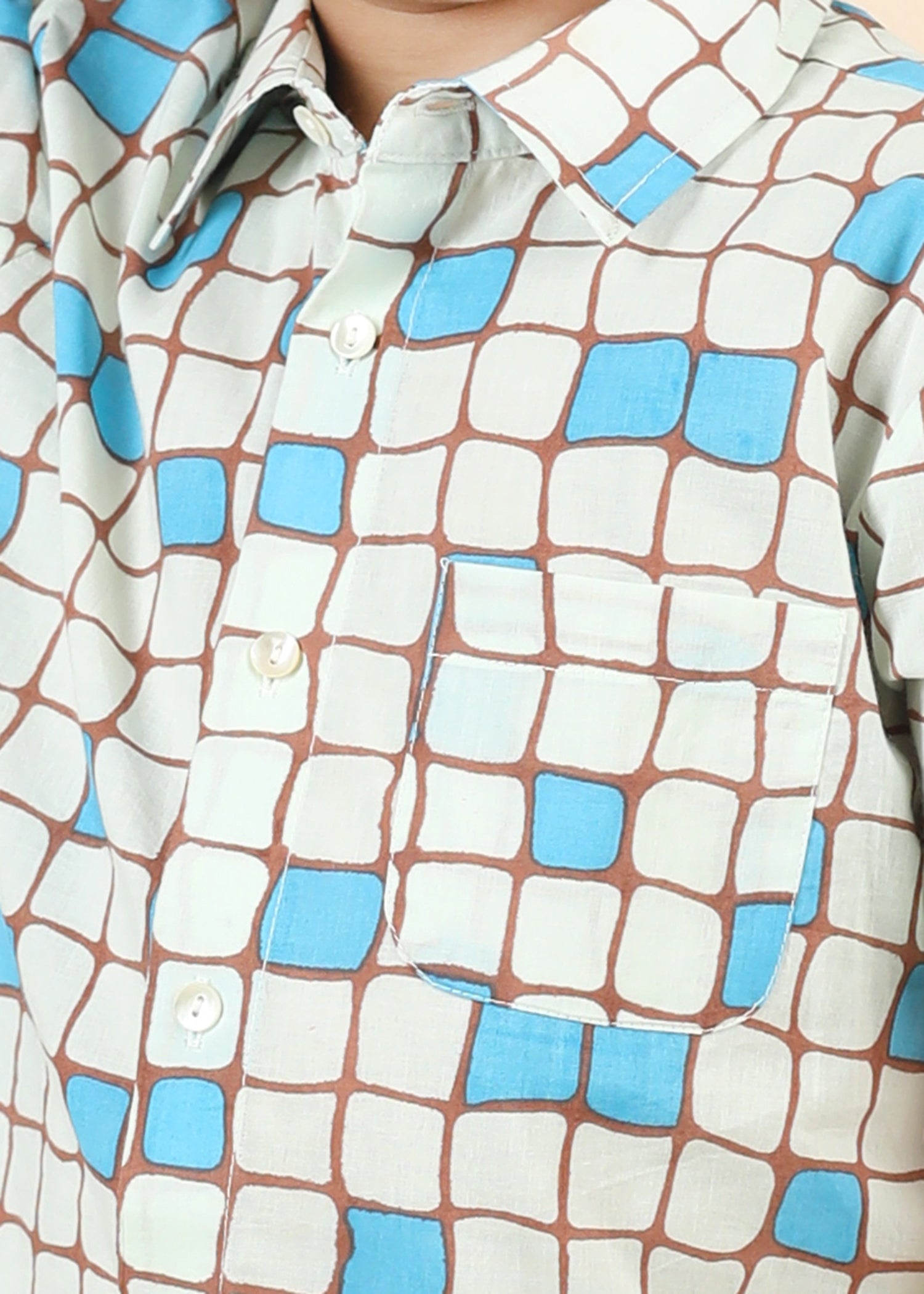Checks Cherry Cotton Shirt – Blue (6M–12 Yrs)