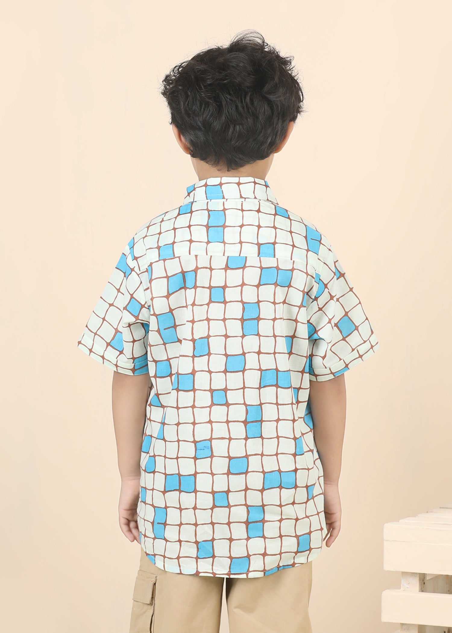Checks Cherry Cotton Shirt – Blue (6M–12 Yrs)