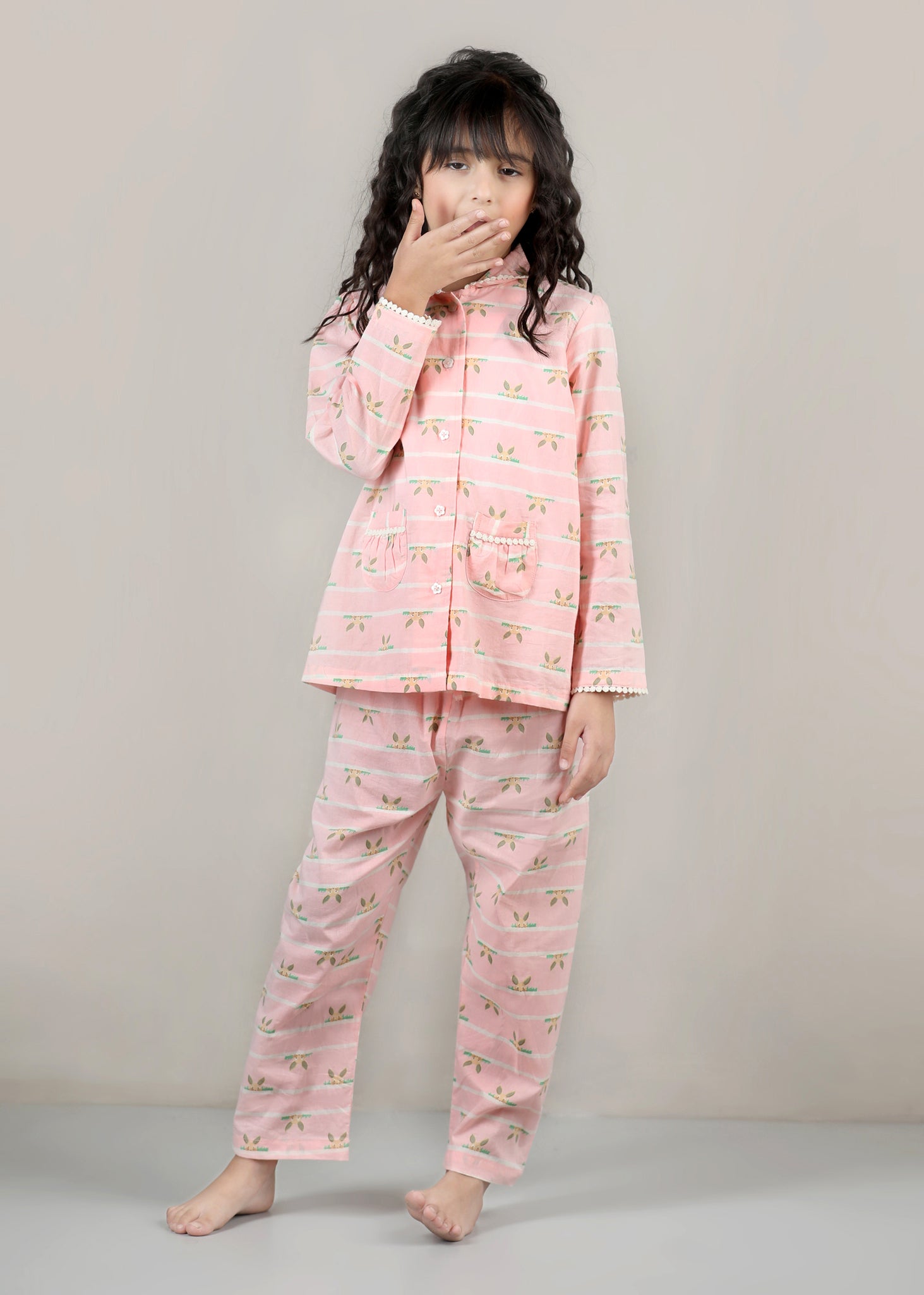 Bunny Peak Night Suit – Pink (1–12 Yrs)