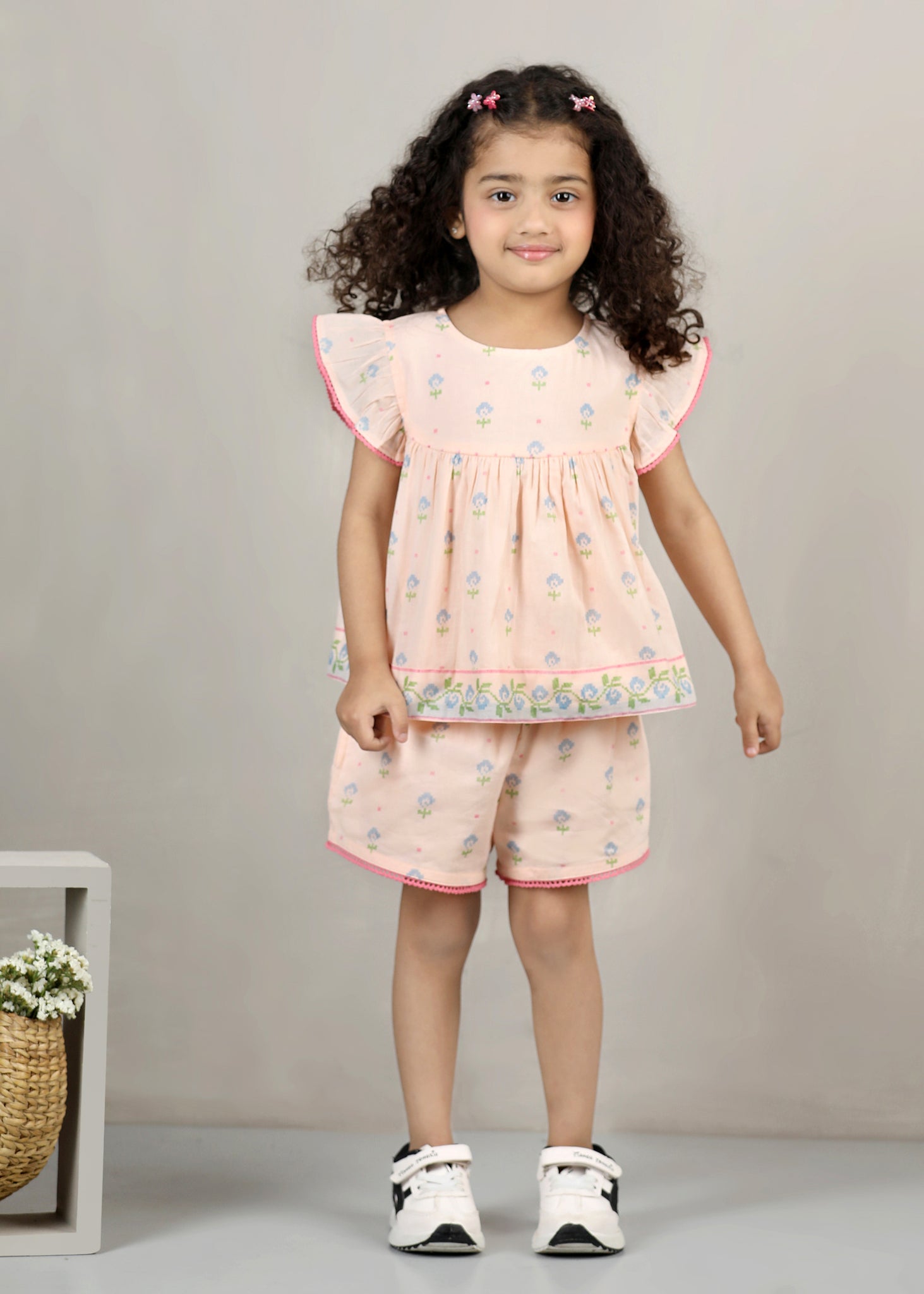 Vrishti Cotton Top – Peach (6M–12 Yrs)