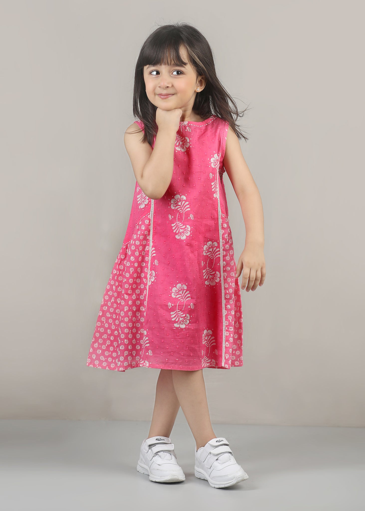 Panelled Cotton Dress – Pink (6M–12 Yrs)