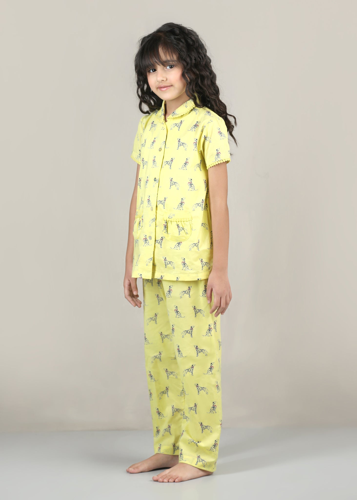 Dalmatian Night Suit Set – Yellow (1–12 Yrs)
