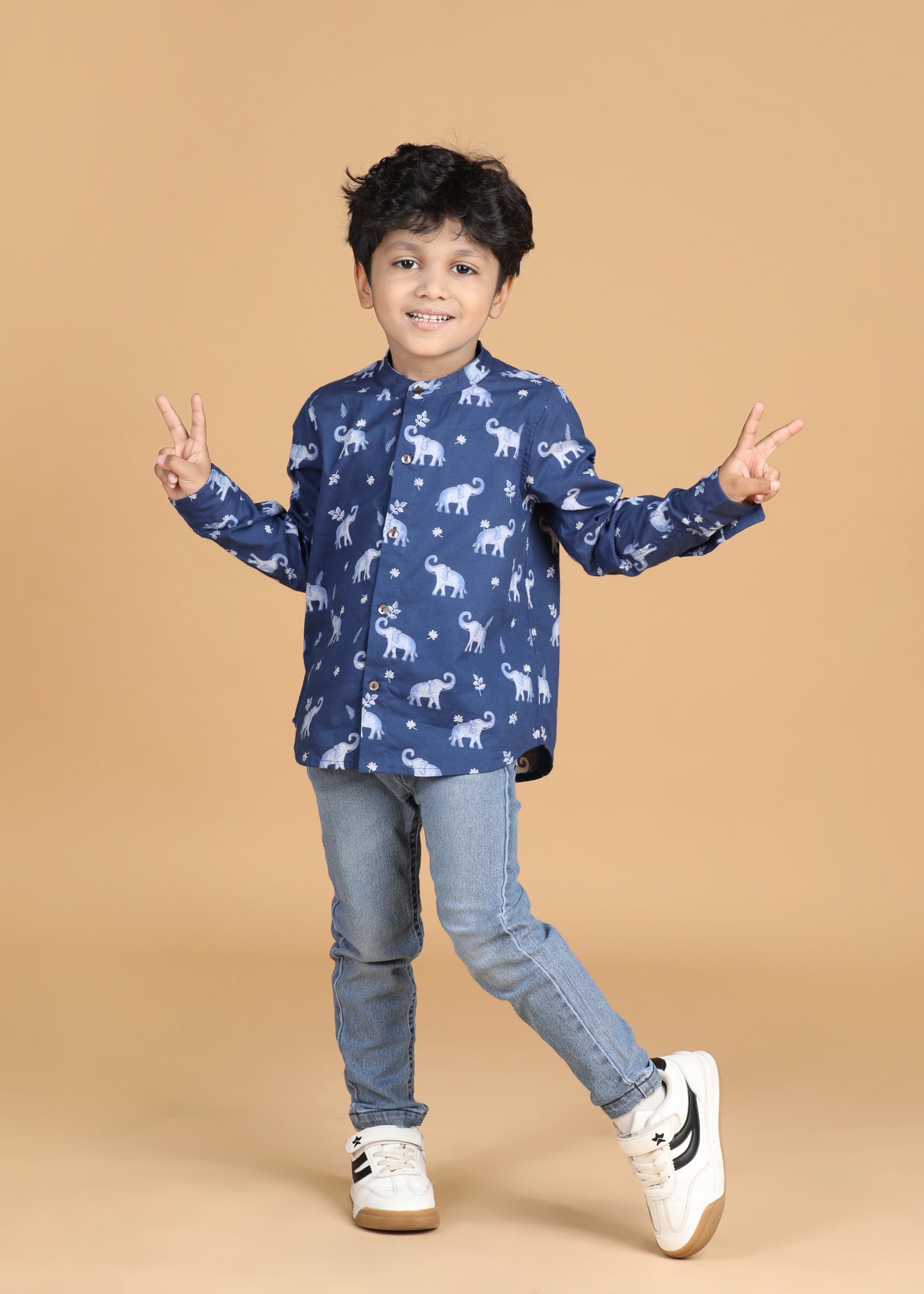 Airawat Navy Cotton Boys Shirt (6 Months-12 Years)