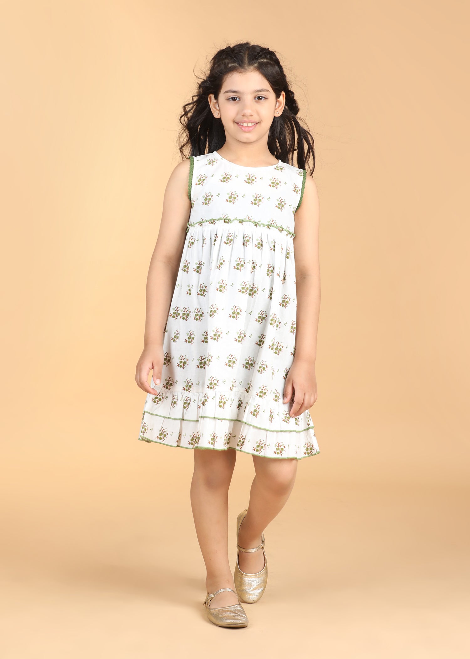 Sofia Bouquet White Cotton Dress Girls (6 Months-12 Years)