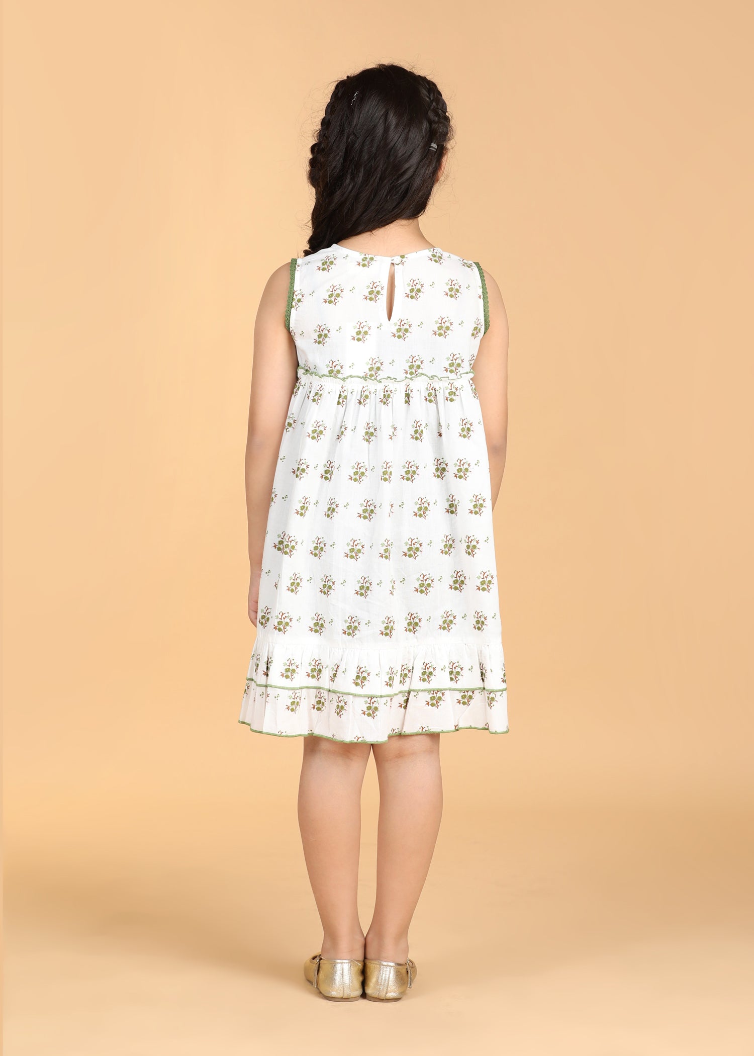 Sofia Bouquet White Cotton Dress Girls (6 Months-12 Years)