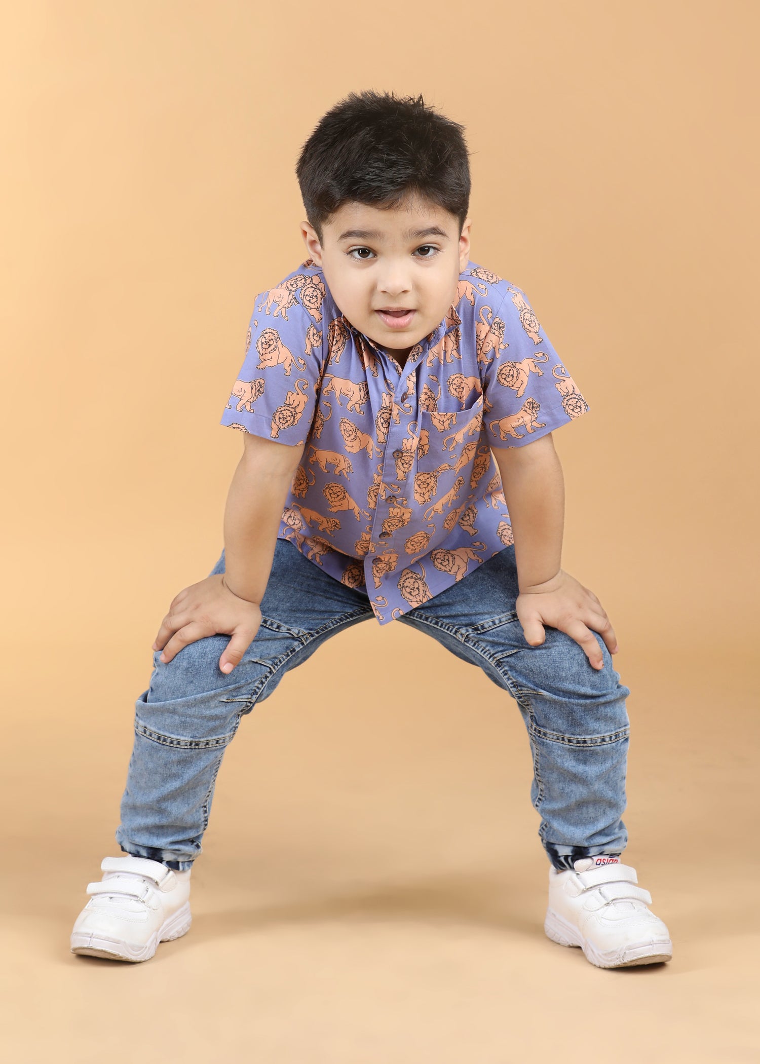 Leo Purple Cotton Boys Shirt (6 Months-12 Years)