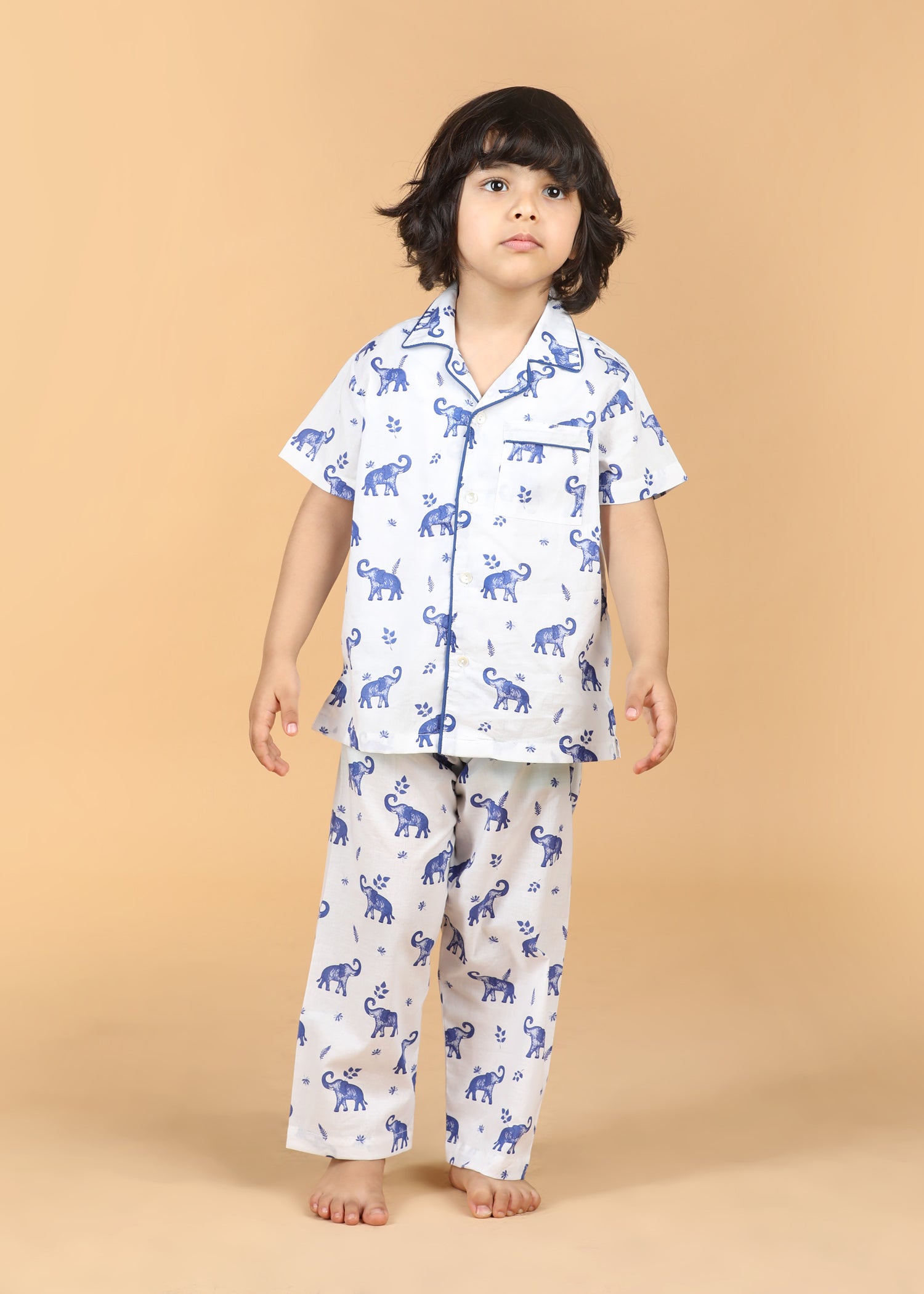 Airawat Boys White Half Sleeve Night Suit (1-12 Yrs)