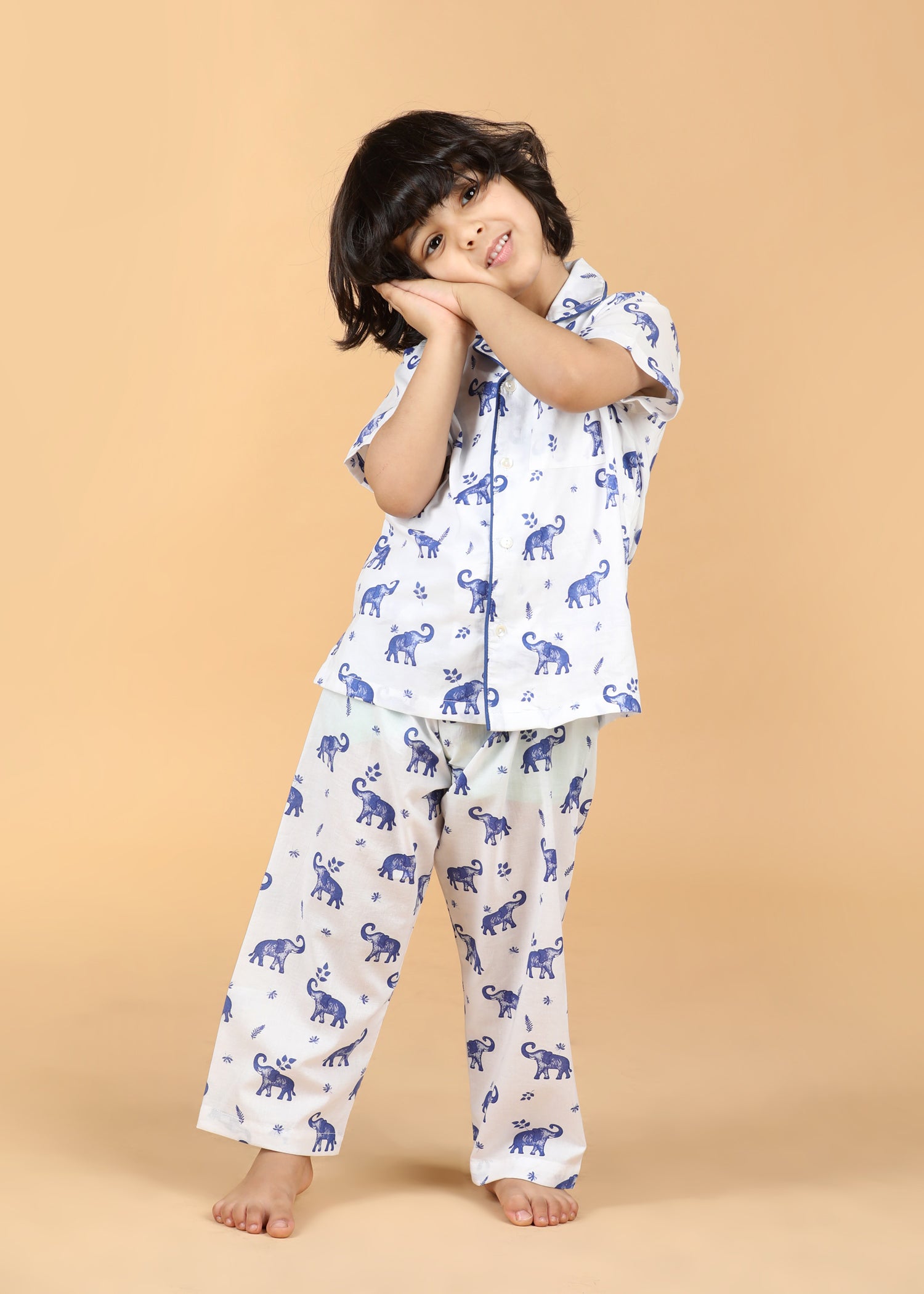 Airawat Boys White Half Sleeve Night Suit (1-12 Yrs)