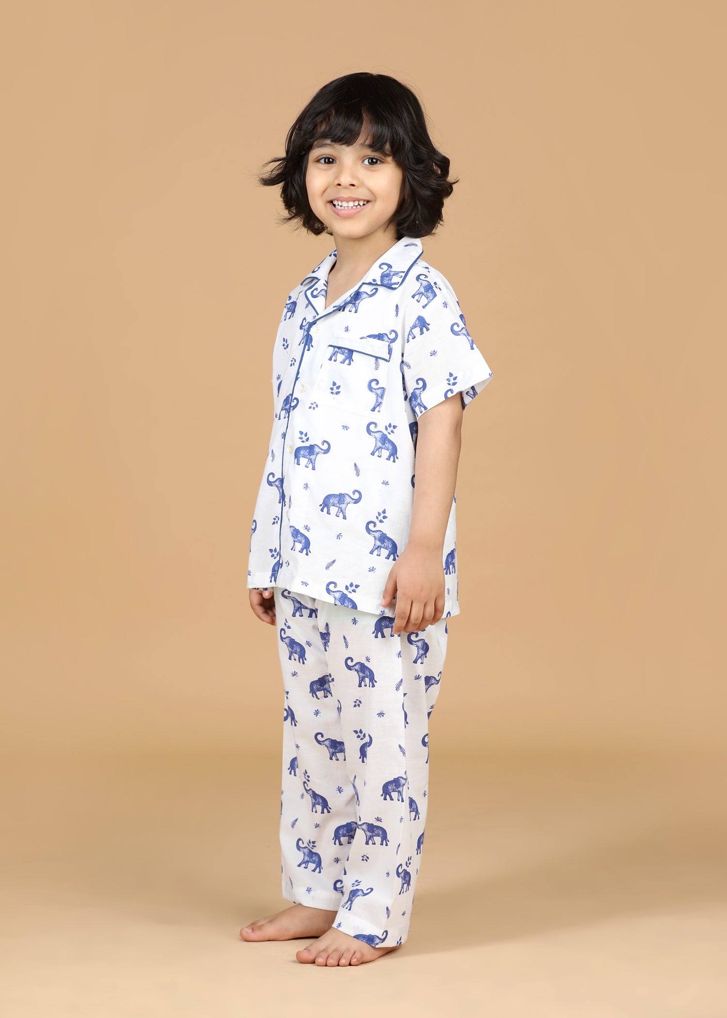 Airawat Boys White Half Sleeve Night Suit (1-12 Yrs)